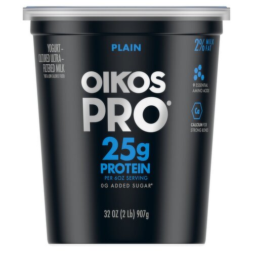 Oikos Pro Plain Yogurt-Cultured Ultra-Filtered Milk, 32 oz