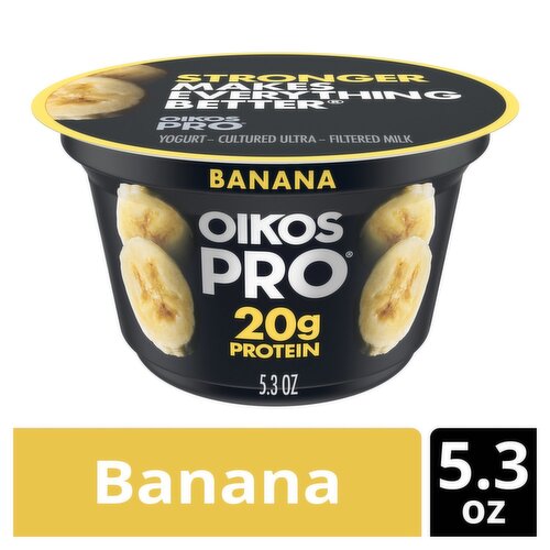 Oikos Pro Banana Flavored Yogurt-Cultured Ultra-Filtered Milk, 5.3 oz