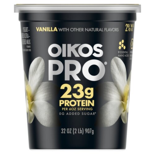 Oikos Pro Vanilla Yogurt-Cultured Ultra-Filtered Milk, 32 oz