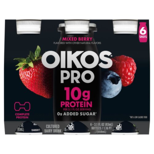 Oikos Pro Mixed Berry Cultured Dairy Drink, 3.1 fl oz, 6 count