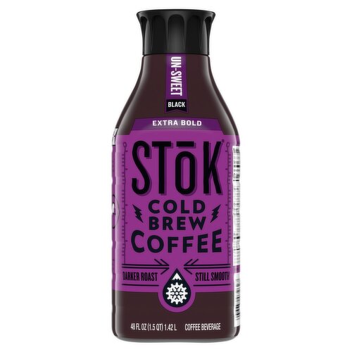 STōK Un-Sweet Black Extra Bold Cold Brew Coffee Beverage, 48 fl oz