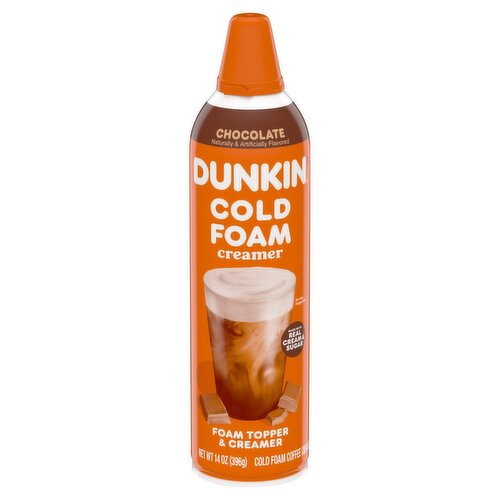 Dunkin' Chocolate Cold Foam Coffee Topper & Creamer, 14 oz