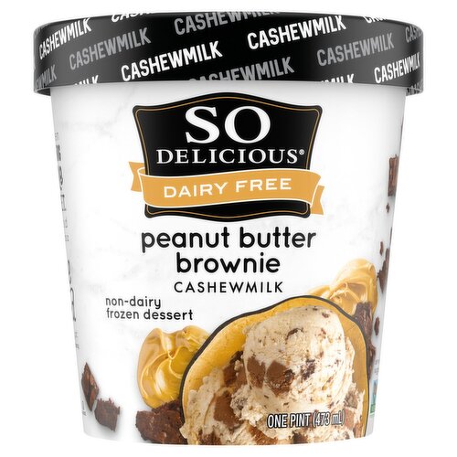 So Delicious Dairy Free Peanut Butter Brownie Cashewmilk Non-Dairy Frozen Dessert, 1 pint