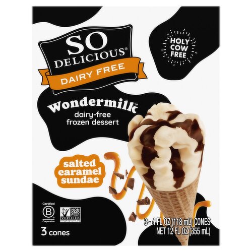 So Delicious Dairy Free Wondermilk Salted Caramel Sundae Dairy-Free Frozen Dessert, 4 fl oz, 3 count