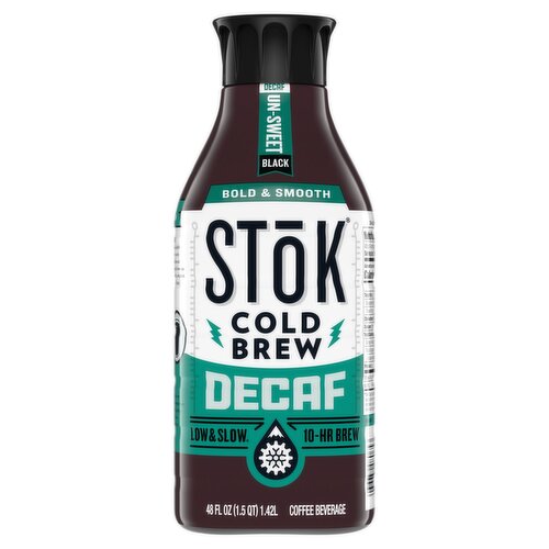 STōK Cold Brew Decaf Un-Sweet Black Coffee Beverage, 48 fl oz