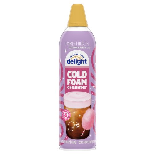 International Delight Paris Hilton Cotton Candy Cold Foam Coffee Creamer, 14 oz