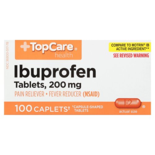 TopCare Health Ibuprofen Tablets, 200 mg, 100 count