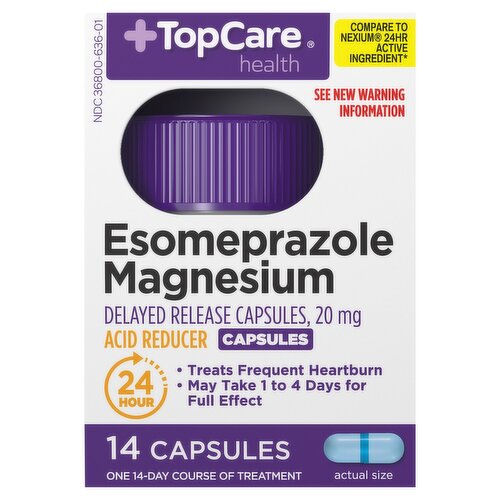 TopCare Health Esomeprazole Magnesium Delayed Release Acid Reducer Capsules, 20mg, 14 count