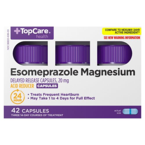 TopCare Health Esomeprazole Magnesium Delayed Release Acid Reducer Capsules, 20 mg, 42 count