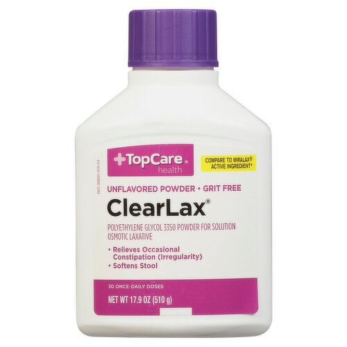 TopCare Health ClearLax Grit Free Unflavored Powder, 17.9 oz