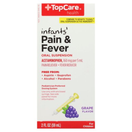 TopCare Health Infants' Pain & Fever Grape Flavor Oral Suspension, 2 fl oz