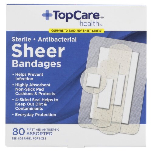 TopCare Health Assorted Sheer Bandages, 80 count