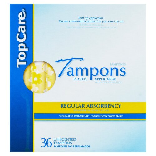 TopCare Regular Absorbency Unscented Tampons, 36 count