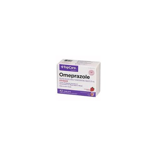 Top Care Strawberry Flavor Omeprazole Acid Reducer - 20 mg, 42 each