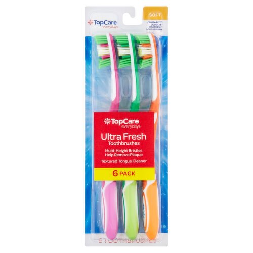 TopCare Everyday Soft Ultra Fresh Toothbrushes, 6 count