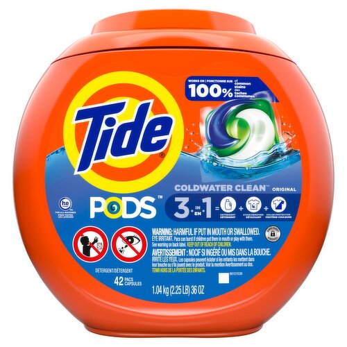 Tide Pods Original 3-in-1 Detergent, 42 count, 36 oz