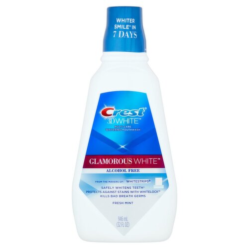 Crest 3D White Glamorous White Fresh Mint Mouthwash, 32 fl oz
