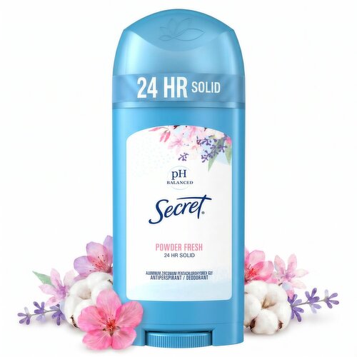 Secret Wide Solid Antiperspirant and Deodorant, Powder Fresh, 2.7 oz