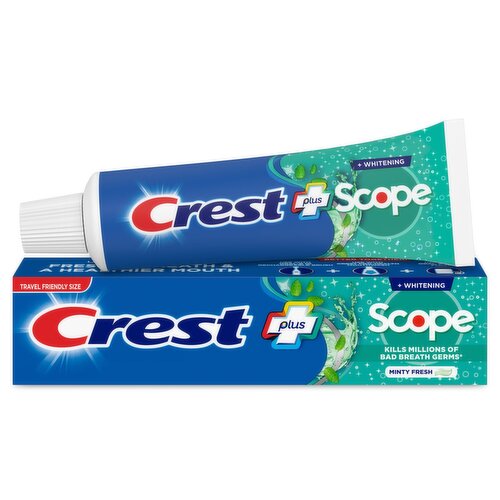 Crest Plus Scope Whitening Toothpaste, Minty Fresh, 2.7 oz
