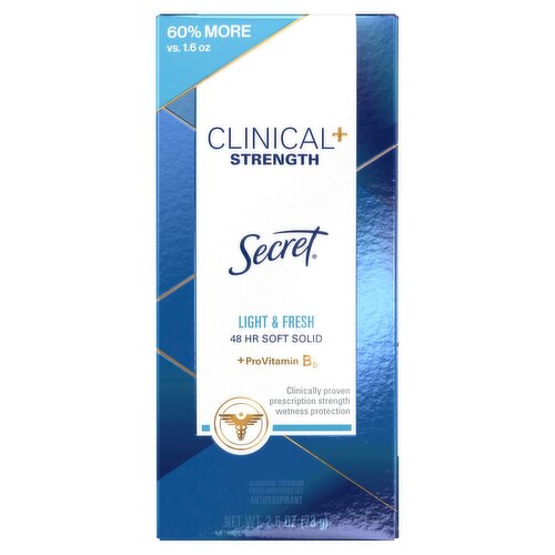 Secret Clinical Strength Soft Solid Light and Fresh Antiperspirant/Deodorant, 2.6 oz