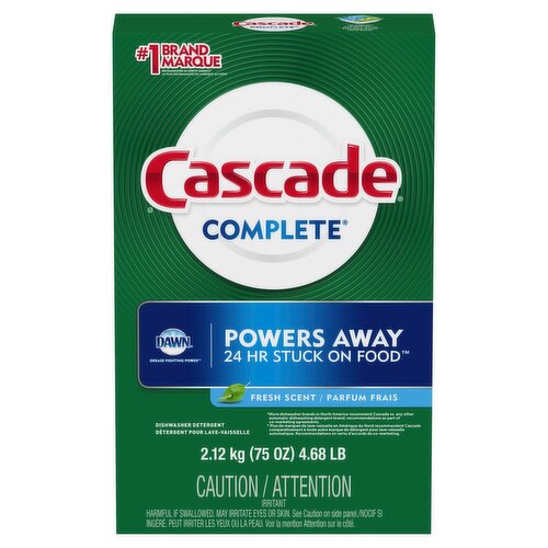 Cascade Complete Fresh Scent Dishwasher Detergent, 75 oz