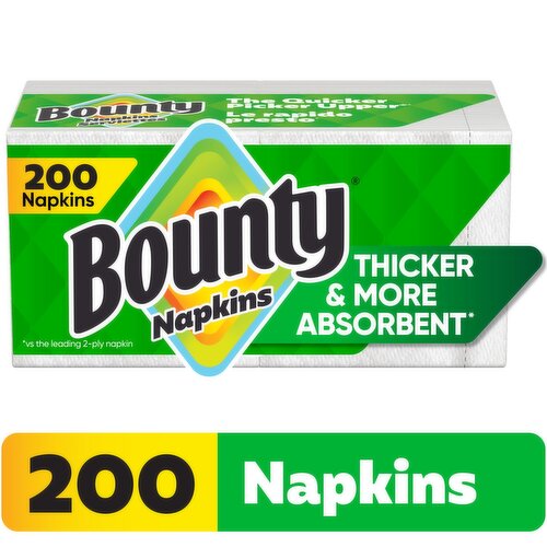 Bounty Paper Napkins, White, 200 Count
