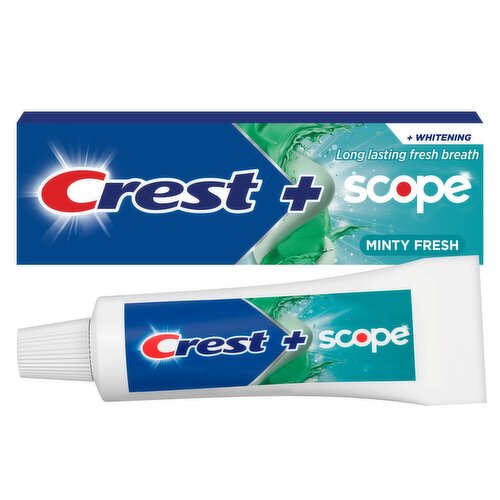 Crest Plus Scope Whitening Toothpaste with Mouthwash Stripes, Minty Fresh, 0.85 oz
