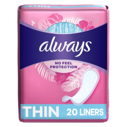 always Thin Mince No Feel Protection Liners, 20 count