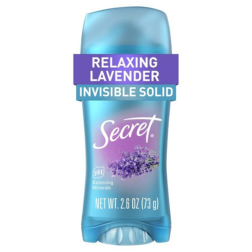 Secret Invisible Solid Relaxing Lavender Scent Antiperspirant/Deodorant, 2.6 oz