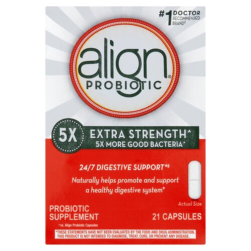Align Probiotic Extra Strength 24/7 Digestive Support Probiotic Supplement, 21 count