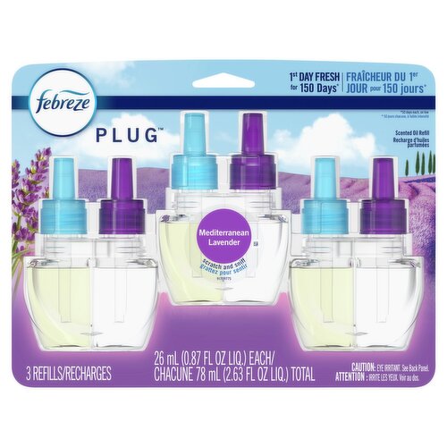 Febreze Plug Scented Oil Refills, 0.87 oz, 3 count