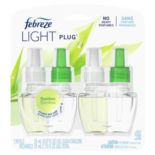 Febreze Plug Light Scented Oil Recharge Refill, 0.87 fl oz, 2 count