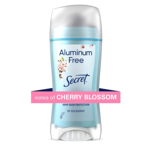 Secret Aluminum Free Notes of Cherry Blossom Dry Solid Deodorant, 2.4 oz