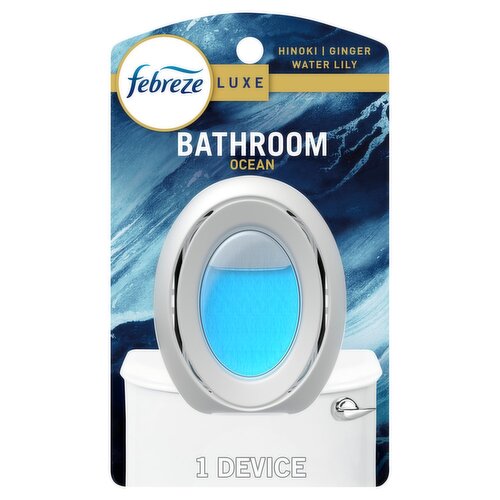Febreze Luxe Bathroom Ocean Hinoki Ginger Water Lily Air Freshener, 0.25 fl oz