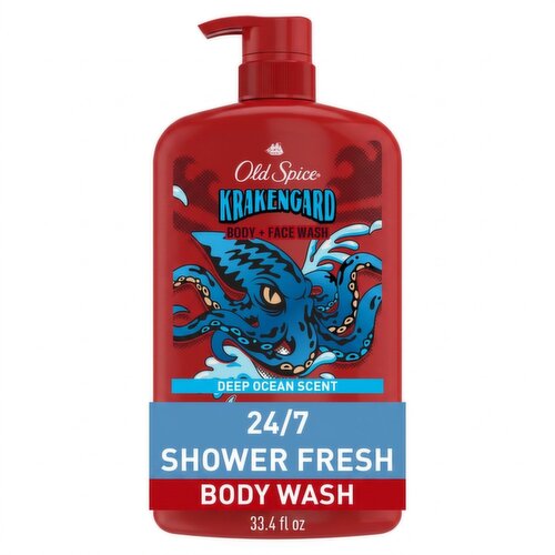 Old Spice Body Wash for Men, 24/7 Shower Clean with Lasting Scent, Rich Lather, Krakengard, 33.4oz
