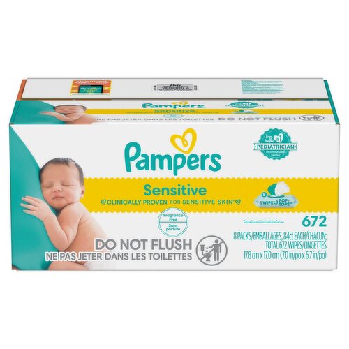 Pampers Sensitive Wipes, 84 count, 8 pack