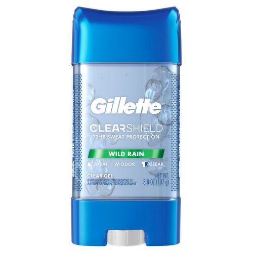 Gillette Clear Shield Wild Rain Clear Gel Antiperspirant/Deodorant, 3.8 oz