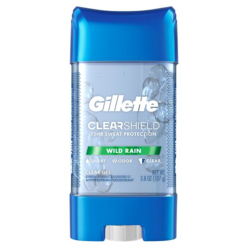 Gillette Clear Shield Wild Rain Clear Gel Antiperspirant/Deodorant, 3.8 oz