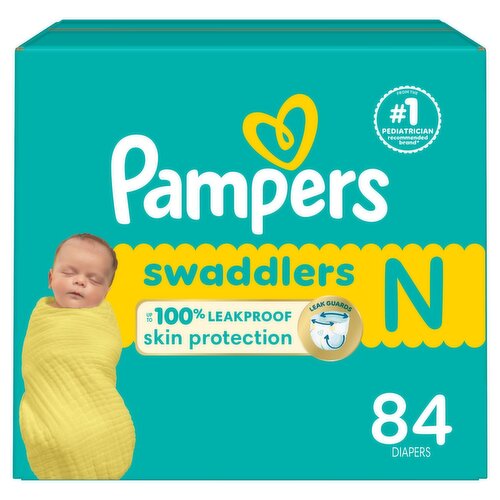 Pampers Swaddlers Diapers, N, <10 lb, 84 count
