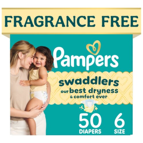 Pampers Swaddlers Diapers, Size 6, 50 Count