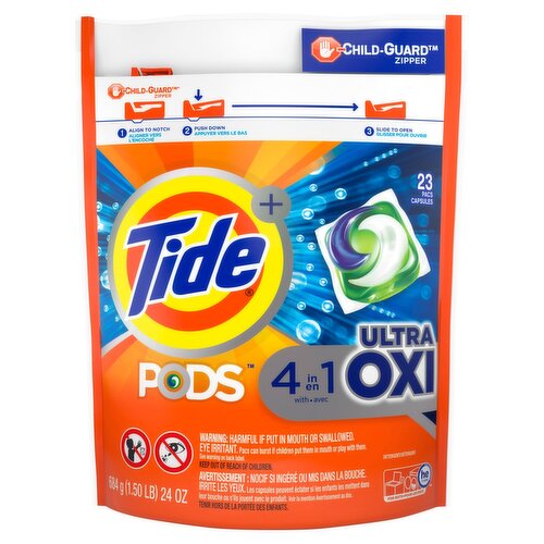 Tide+ Pods 4 in 1 with Ultra Oxi Detergent, 23 count, 24 oz