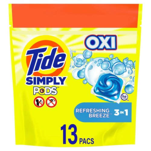 Tide Simply Pods Fresh Scent Oxi 3 in 1 Powerful Detergent Excellent Value, 13 count, 7 oz