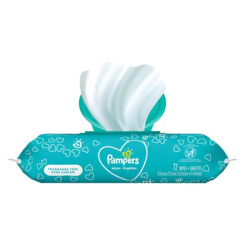 Pampers Complete Clean Baby Wipes - Fragrance Free  1X Pop-Top Packs 72 Count Image 1 of 9