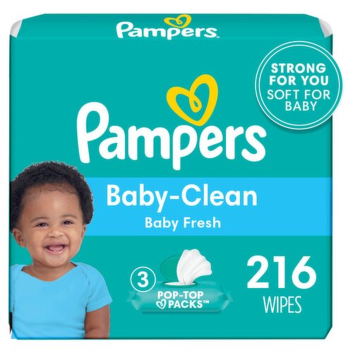 Pampers Baby Clean Baby Fresh Scent Wipes, 3 pack, 216 count