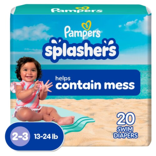 Pampers Splasher's Swim Diapers Jumbo Pack, Size 2-3, 13-24 lb, 20 count