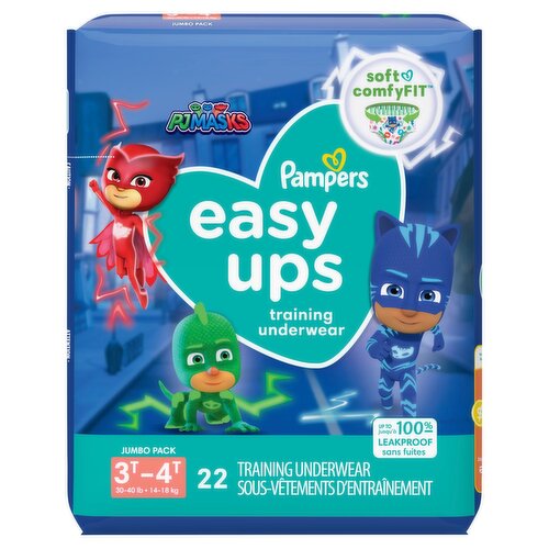 Pampers Easy Ups PJ Masks Training Underwear Jumbo Pack, 3T-4T, 30-40 lb, 22 count