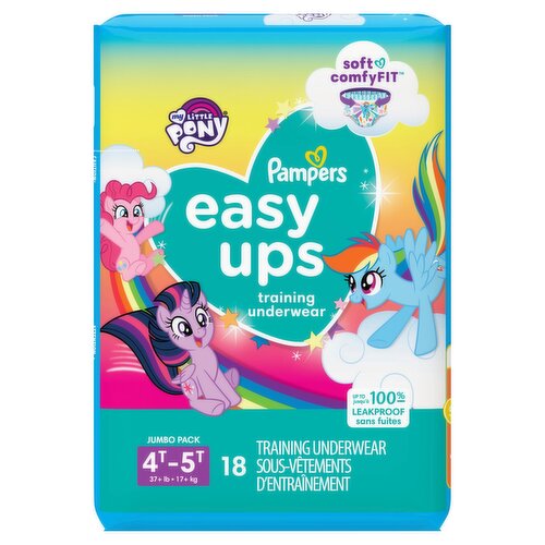 Pampers Easy Ups My Little Pony Training Underwear Jumbo Pack, 4T-5T, 37+ lb, 17+ lb, 18 count