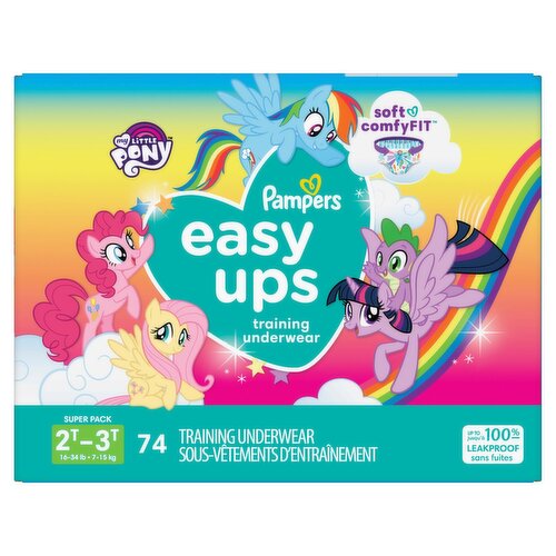 Pampers Easy Ups My Little Pony Training Underwear Super Pack, 2T-3T, 16-34 lb, 74 count