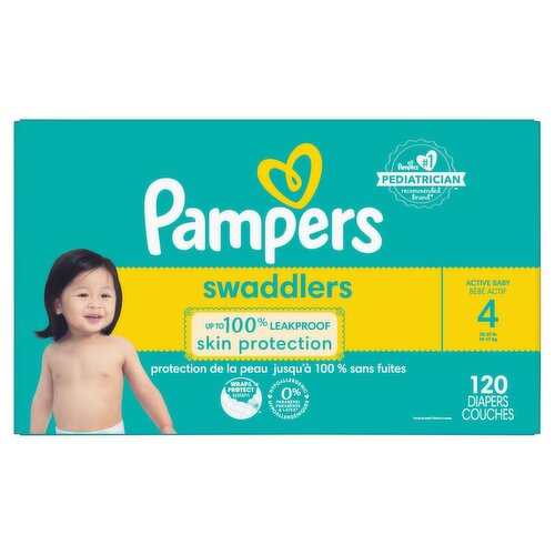 Pampers Swaddlers Active Baby Diapers Enormous Pack, Size 4, 22-37 lb, 120 count