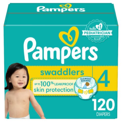 Pampers Swaddlers Active Baby Diapers Enormous Pack, Size 4, 22-37 lb, 120 count